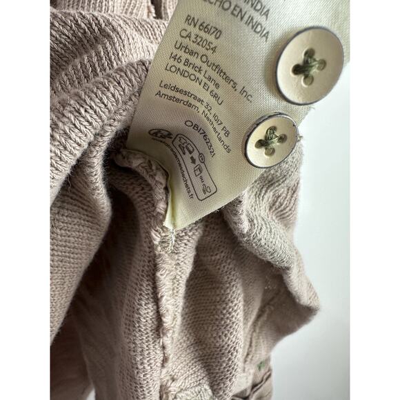 We The Free People Taylor Henley Thermal Top Small Brown Slouchy Boho Grunge - Picture 10 of 12